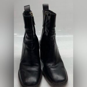 Tory Burch Sierra’s Black Leather Zip Ankle Boots Size 8